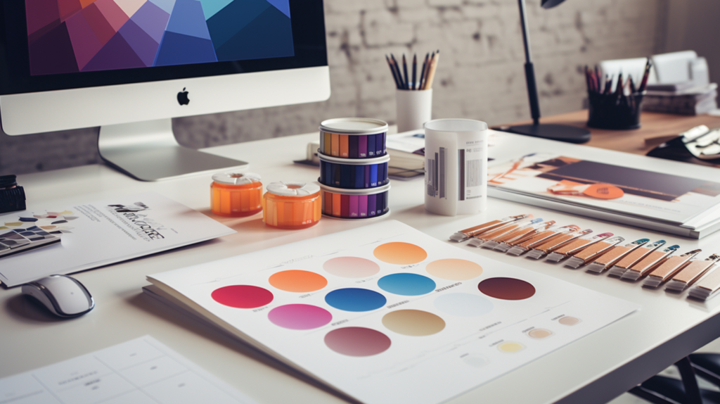 Branding workspace with design tools